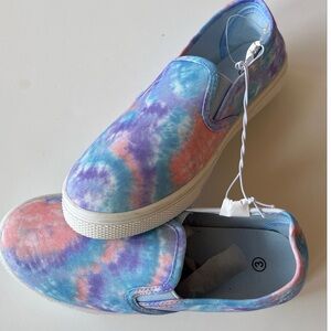 Girls Tie Dye Slip on Sneakers Size 3 New